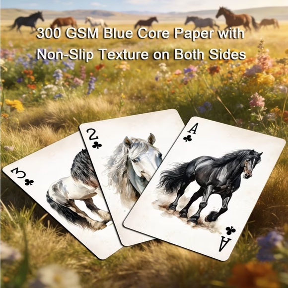 Horse Playing Cards Deck | Western Equestrian Theme | Blue Core Premium Cards - Picture 3 of 10